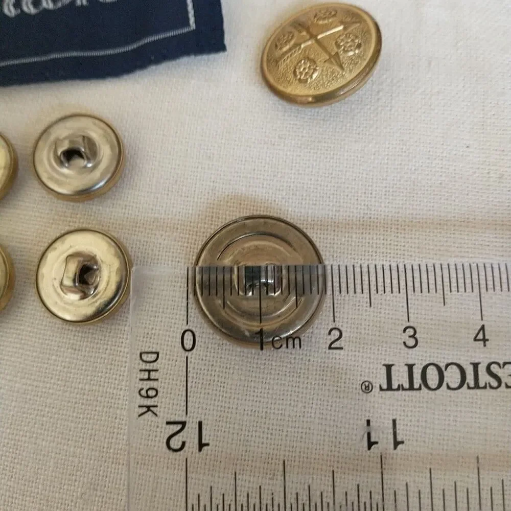 Eastwick Gold Tone Buttons Shank Metal For Blazer Coat Lot of 8 15/20 mm